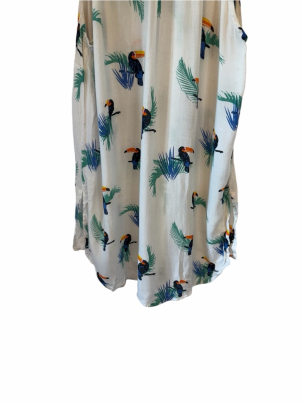 Twik Toucan Tropical Print Sleeveless Tank Top Medium Boho Beach Summer - Picture 7 of 11